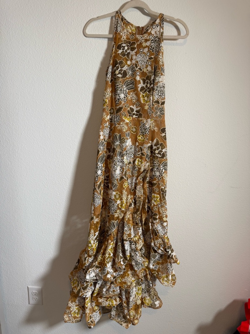 Bronx & Banco Sicilia Ruffle Maxi Dress Floral Boho Resort Wedding Guest Goddess - Picture 2 of 11